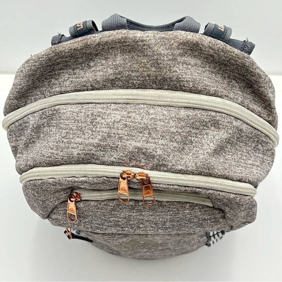 Adidas Excel 6 Backpack Grey Rose Gold Large Laptop Sleeve Multi Pockets Sporty - Picture 5 of 13
